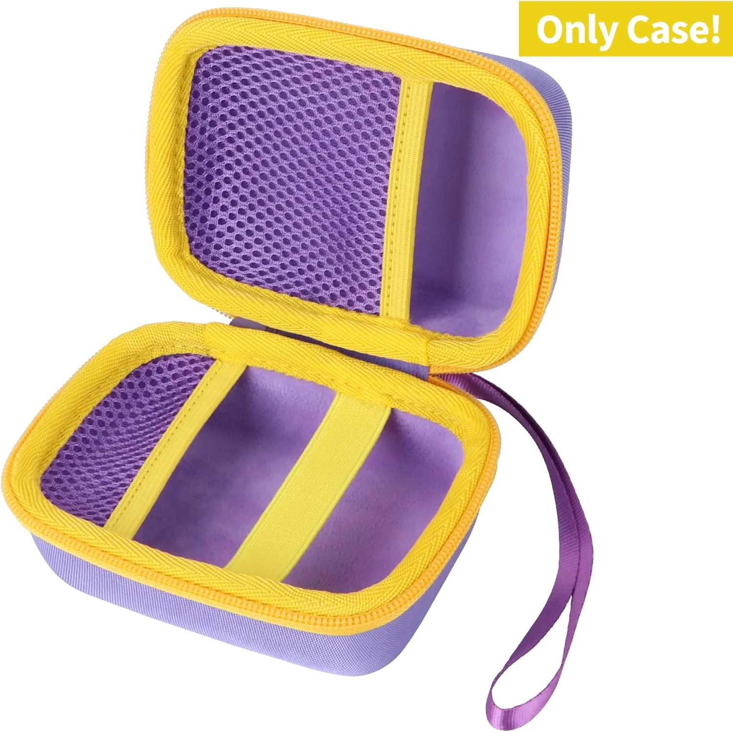 Storage Case Compatible with Yoto Mini ScreenFree Audio Player Travel Device Plays Stories Music Podcast Radio (Purple   Yellow Zipper)