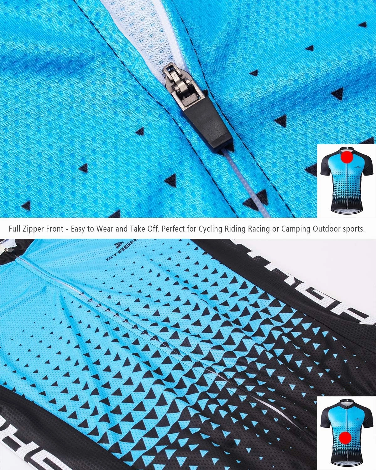 Strgao Men's Cycling Jersey Bike Short Sleeve Shirt