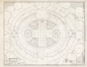 Structural Drawing Memorial Illustrative Plan - Theodore Roosevelt Island, Potomac River, Washington, District of Columbia, DC 24in x 18in