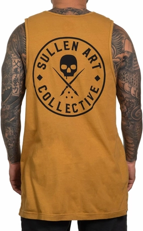Sullen Men's Ever Tattoo Lifestyle Graphic Art Classic Logo Badge Premium Sleeveless Tank Top