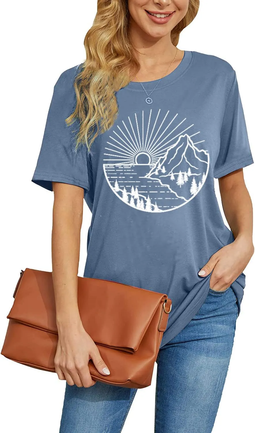 Summer Casual Funny Cute Tank Tops for Women Hiking Mountain Adventure Beach Vacation Letter Pint Graphic Tee Shirt