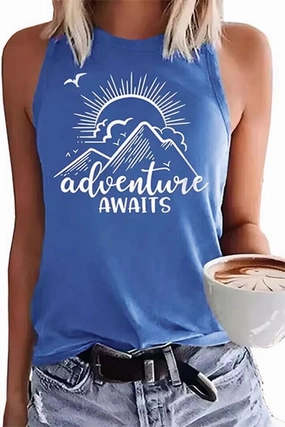 Summer Tank Tops for Women Vacation Casual Beach Tank Tops Hawaiian Sleeveless Basic Fit T Shirts Blouses