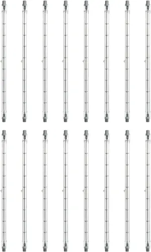 Sunlite Halogen T3 Double Ended Mini Tube Light, 1000 Watts, 120 Volts, Clear, 19000 Lumens, 3200K Bright White, Dimmable, 100 CRI, 1500 Rated Hours, 12 Pack