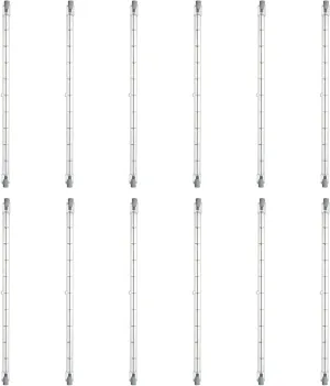 Sunlite Halogen T3 Double Ended Mini-Tube Light Bulb, 1500 Watts, 28000 Lumens, 240 Volts, R7s Recessed Single Contact Base, 100 CRI, Dimmable, Title-20 Compliant, 3200K Bright White, 12 Pack
