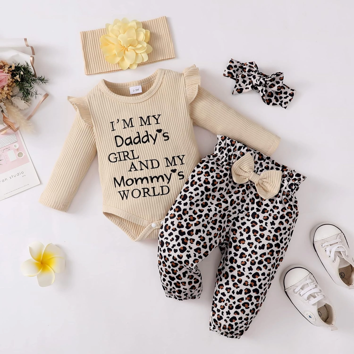SUNNY PIGGY Newborn Infant Baby Girl Clothes Ruffle Romper Toddler Girl Floral Cotton Pant Sets Girls Clothing Outfit
