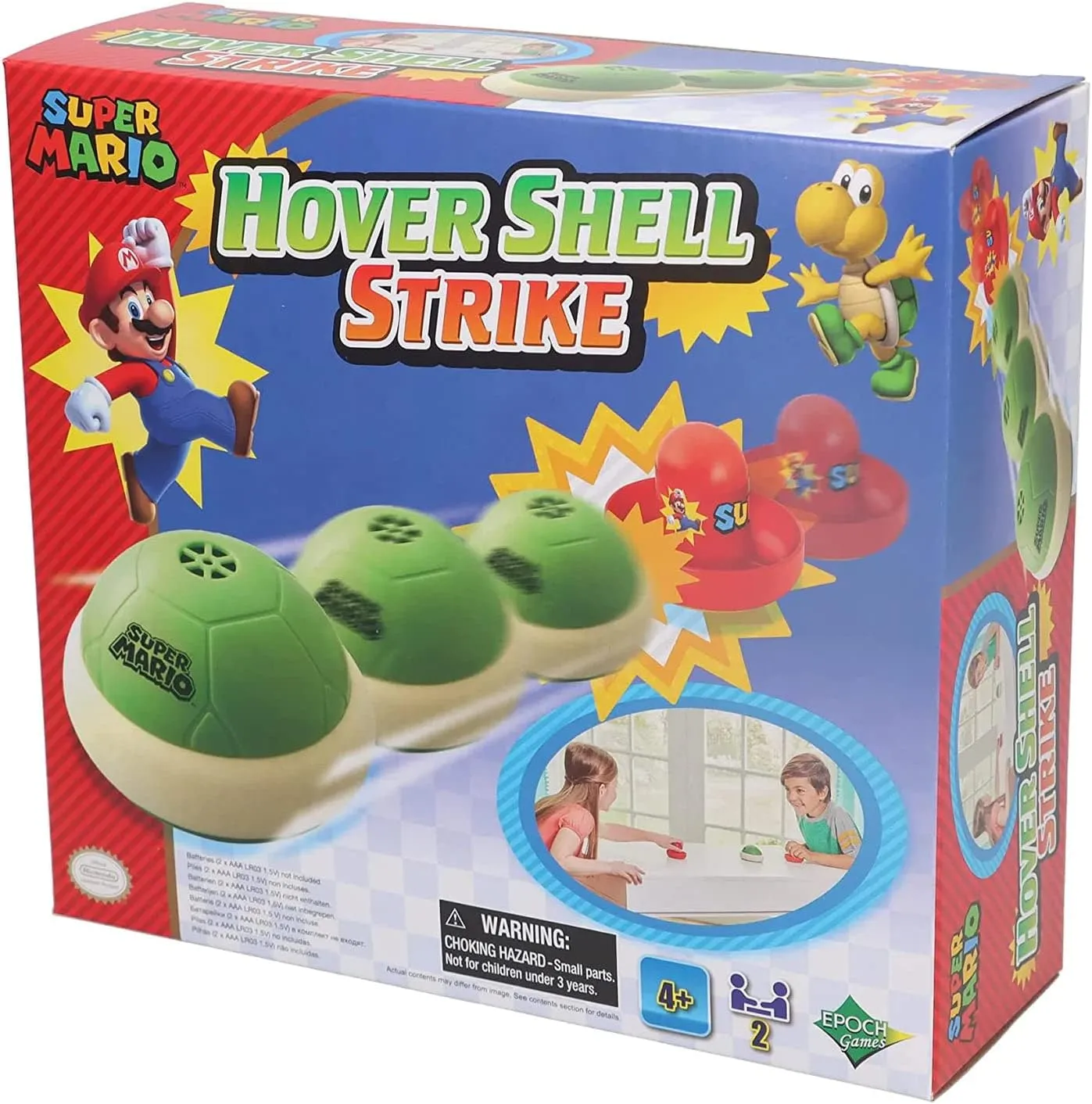 Super Mario Hover Shell Strike - Tabletop or Floor Multiplayer Sports Game for Ages 4 