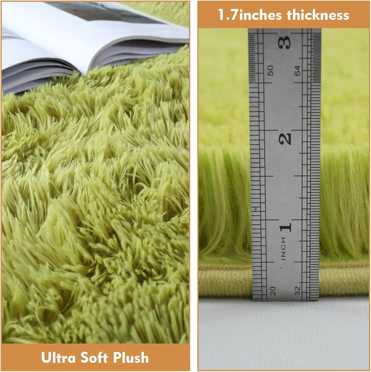 Super Soft Circle Rugs for Girls Princess Castle Toddlers Play Tent 6 Diameter Circular Area Rugs for Kids Bedroom Baby Room Decor Round Shag Playhouse Carpets(Φ6, Grass Green)