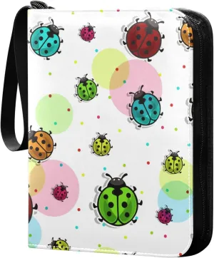 susiyo Card Binder Colorful Ladybugs Print Trading Football Collectible Card Albums 400 Pockets
