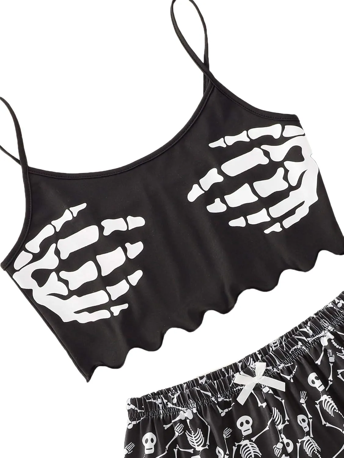 SweatyRocks Women's Summer Cute Printed Cami Top and Shorts Pajamas Set Sleepwear