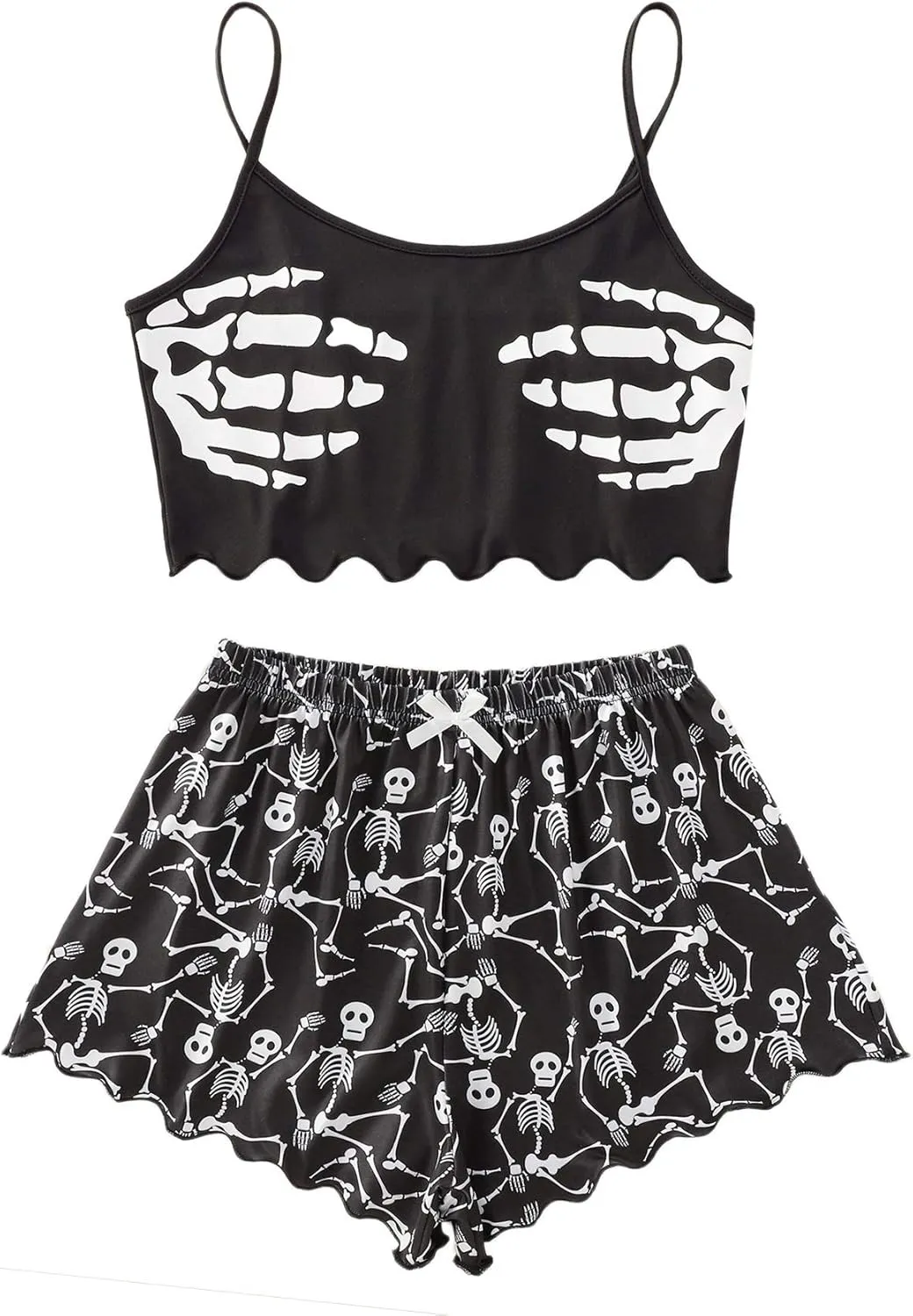 SweatyRocks Women's Summer Cute Printed Cami Top and Shorts Pajamas Set Sleepwear