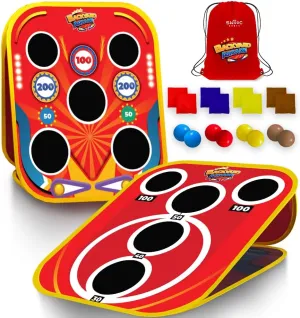 SWOOC Games - Backyard Arcade™ | 2-in-1 Bean Bag Toss Game for Kids w/Carry Bag | 5-Second Setup & Storage | Outside Toys for Toddlers | Carnival Games for Kids | Outdoor Toddler Activities