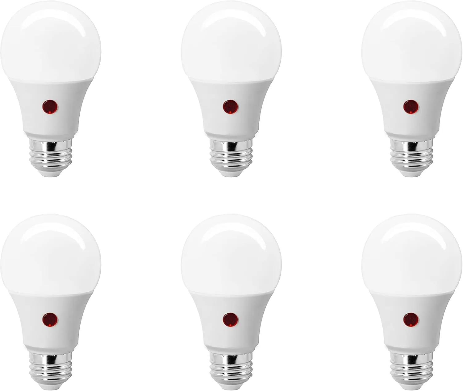 SYLVANIA Dusk to Dawn A19 LED Light Bulb with Auto On/Off Light Sensor, 60W=9W, 800 Lumens, 2700K, Soft White - 6 Pack (41257)