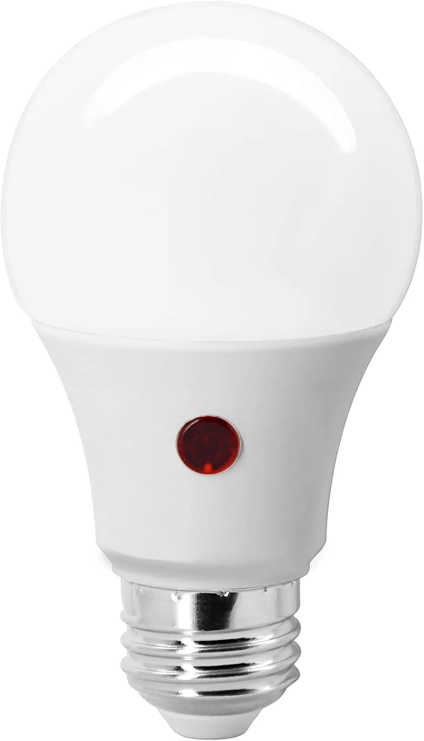 SYLVANIA Dusk to Dawn A19 LED Light Bulb with Auto On/Off Light Sensor, 60W=9W, 800 Lumens, 2700K, Soft White - 6 Pack (41257)