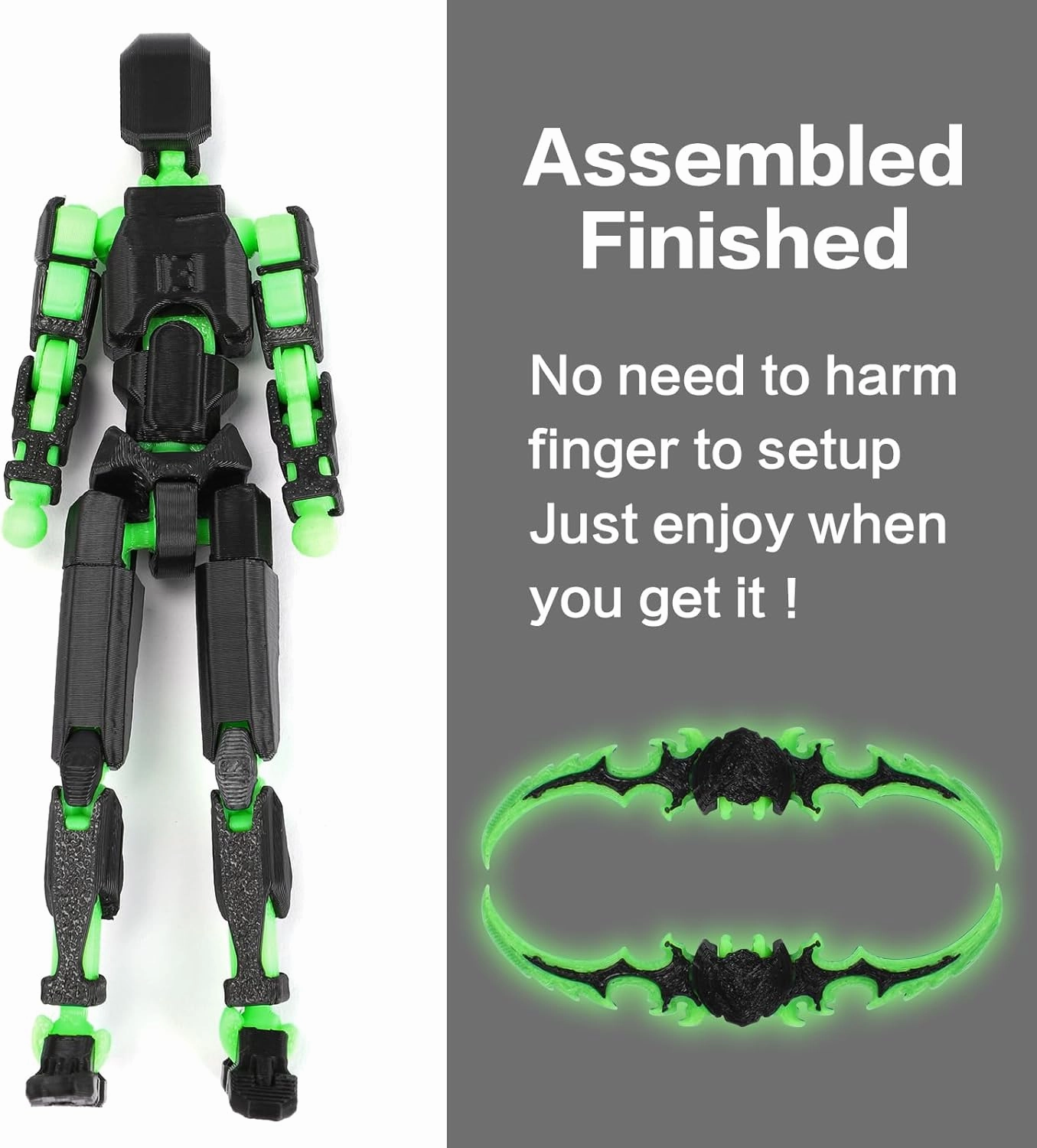 T13 Action Figure Set - 3D Printed With Weapons | Titan 13 Articulated | Dummy 13 Stick Titan T 13 Robo 13 Mission 13 for Lucky 13 Lovers (Assembly Completed)