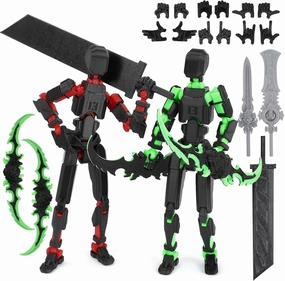T13 Action Figure Set - 3D Printed With Weapons | Titan 13 Articulated | Dummy 13 Stick Titan T 13 Robo 13 Mission 13 for Lucky 13 Lovers (Assembly Completed)