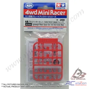 Tamiya #95400 - Lightweight LW Plastic Spacer Set (12/6.7/6/3/1.5 , Red) [95400]