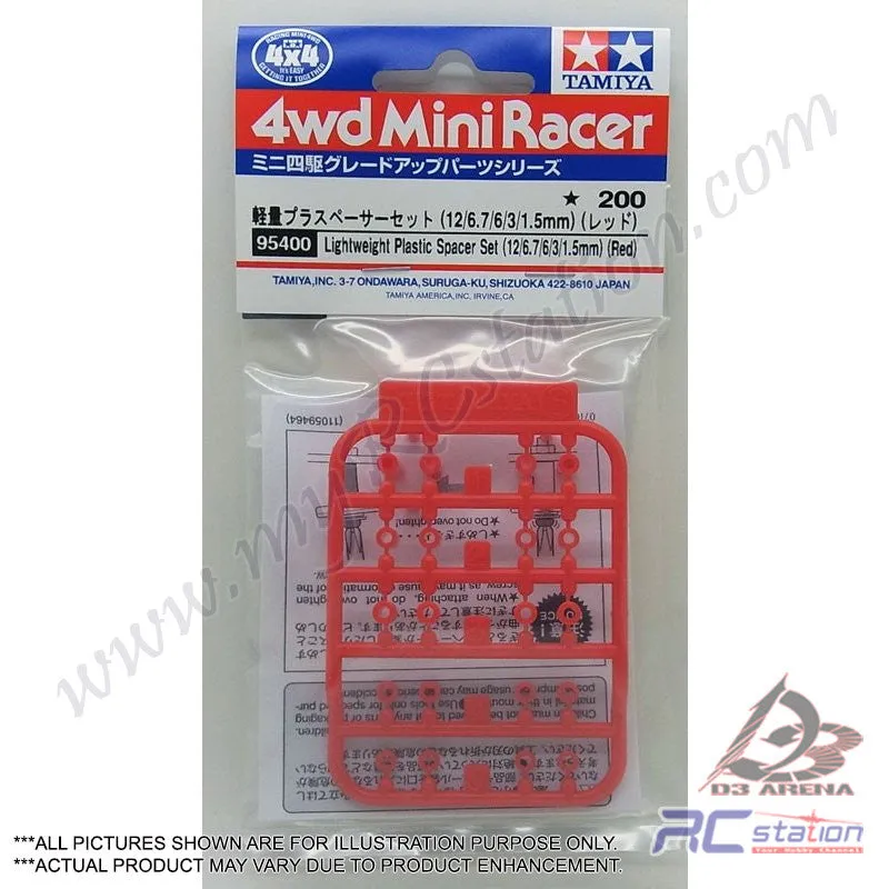 Tamiya #95400 - Lightweight LW Plastic Spacer Set (12/6.7/6/3/1.5 , Red) [95400]