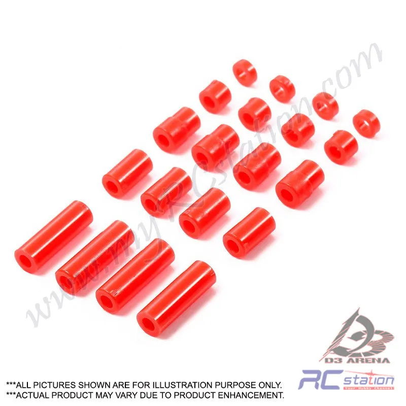 Tamiya #95400 - Lightweight LW Plastic Spacer Set (12/6.7/6/3/1.5 , Red) [95400]