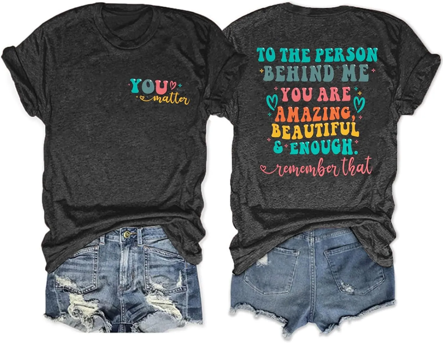 Teacher Shirts Women Dear Tiny Human Behind Me The World is a Better Place with You Inspirational Tshirt Casual Tee Top