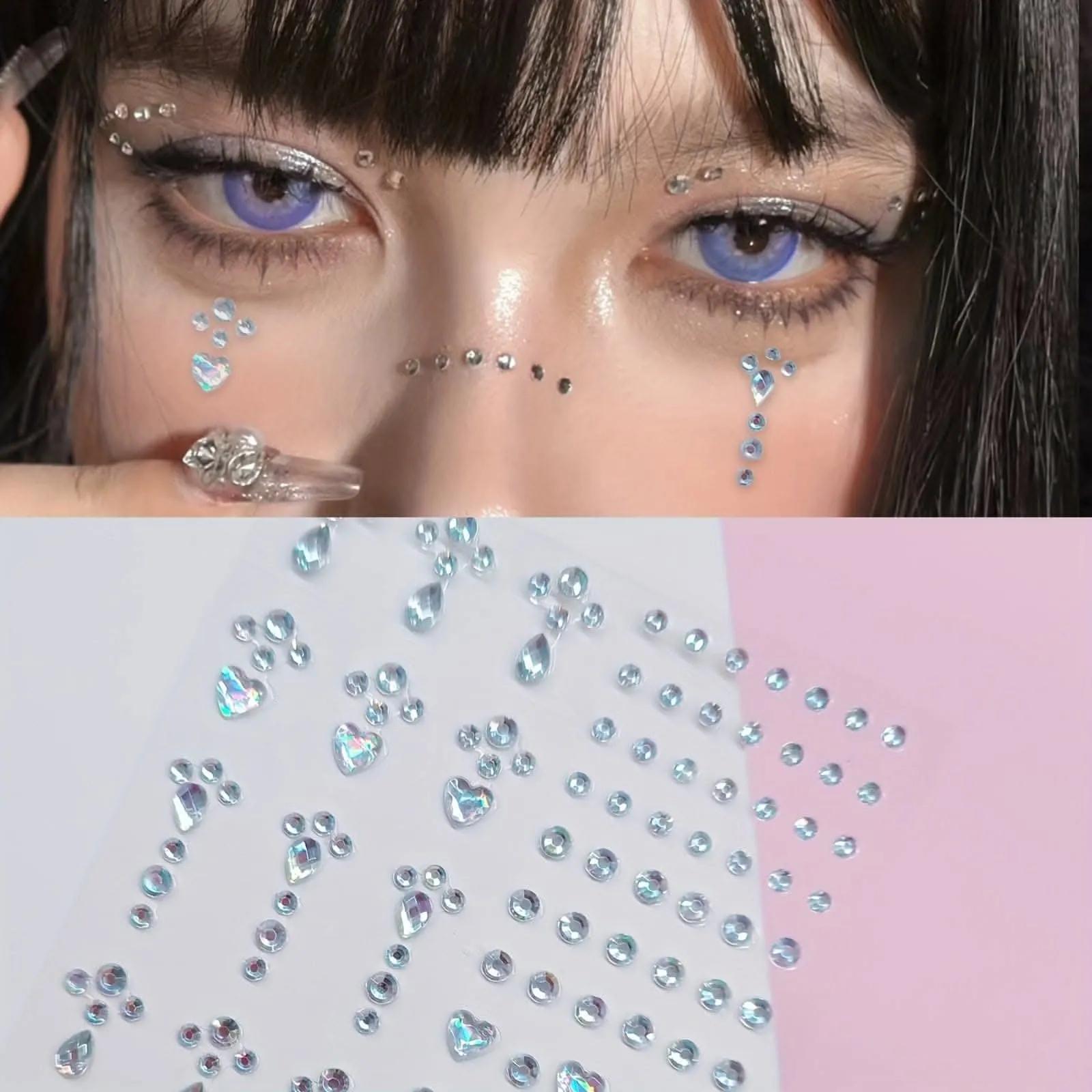 Teardrop Shiny Rhinestone Stickers for Stage Makeup