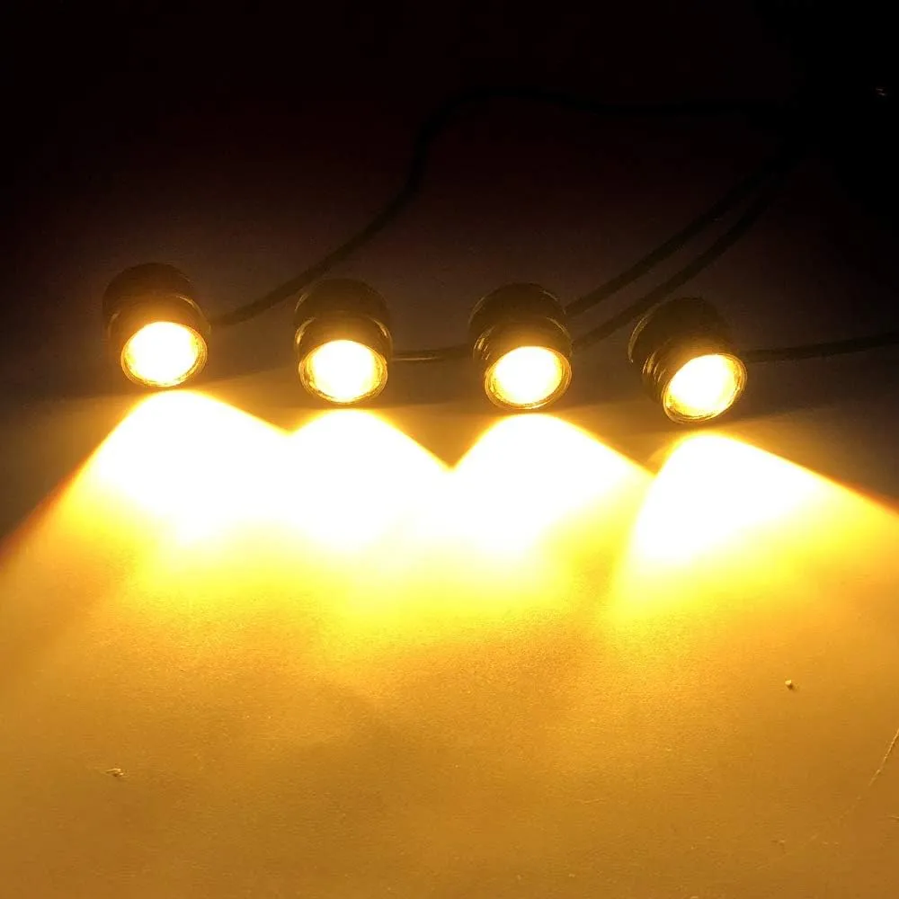 Teguangmei 4 in 1 Car Motorcycle LED Eagle Eye Emergency Strobe Warning Lights Car Truck Accessories DRL Wireless Remote Control Flash Lights 12V Amber