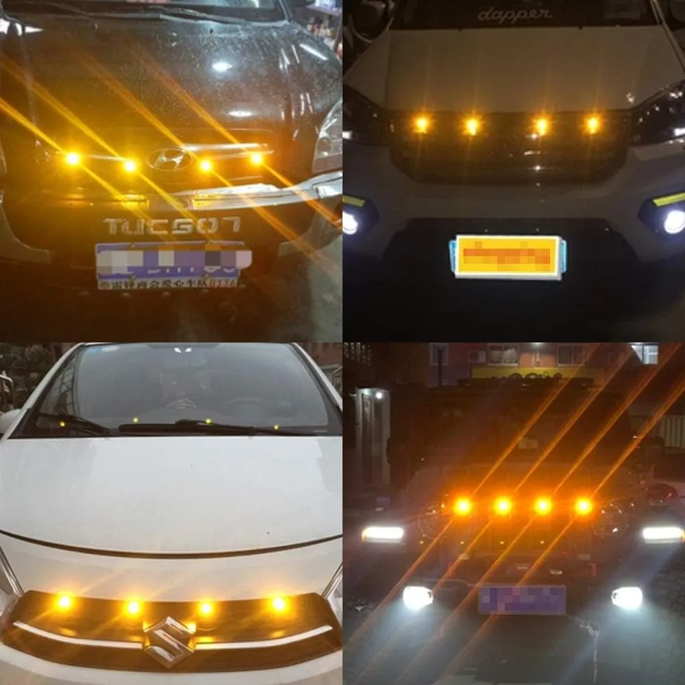 Teguangmei 4 in 1 Car Motorcycle LED Eagle Eye Emergency Strobe Warning Lights Car Truck Accessories DRL Wireless Remote Control Flash Lights 12V Amber