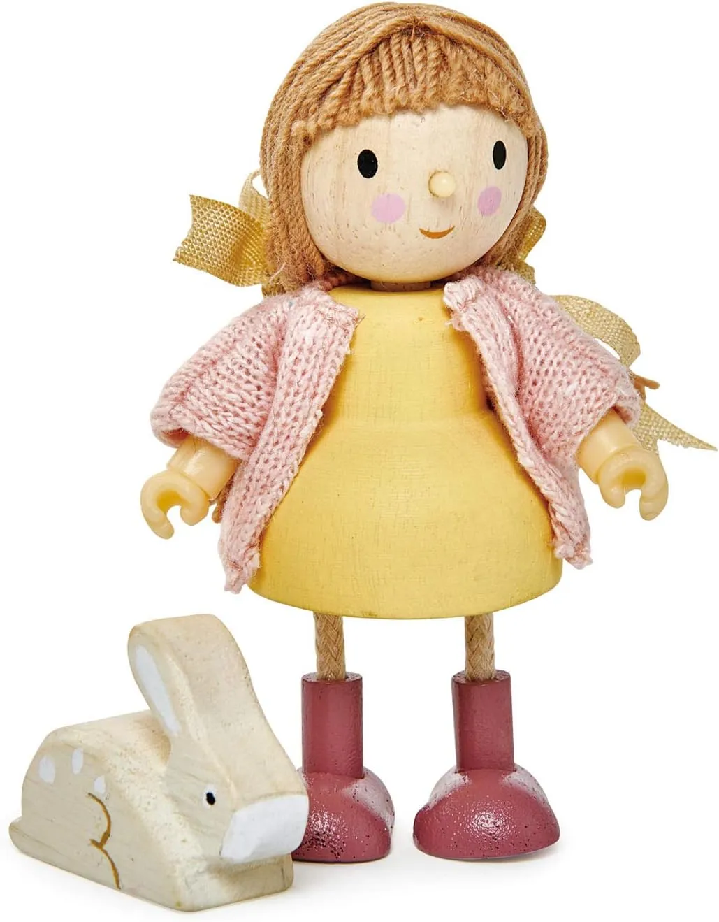 Tender Leaf Toys - The Goodwood Family - Wooden Miniatures Flexible Doll, Multicultural Action Figure for Dollhouse - Encourage Creative and Imaginative Fun Play for Children - Age 3 