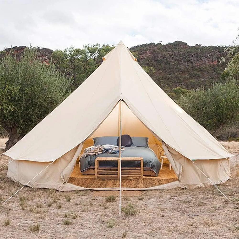 Tent Bell Tent Indian diameter 3M/4M/5M/6M Cotton Canvas Large family tents 4 Seasons outdoor yurt Bell Tent Glamping for Camping