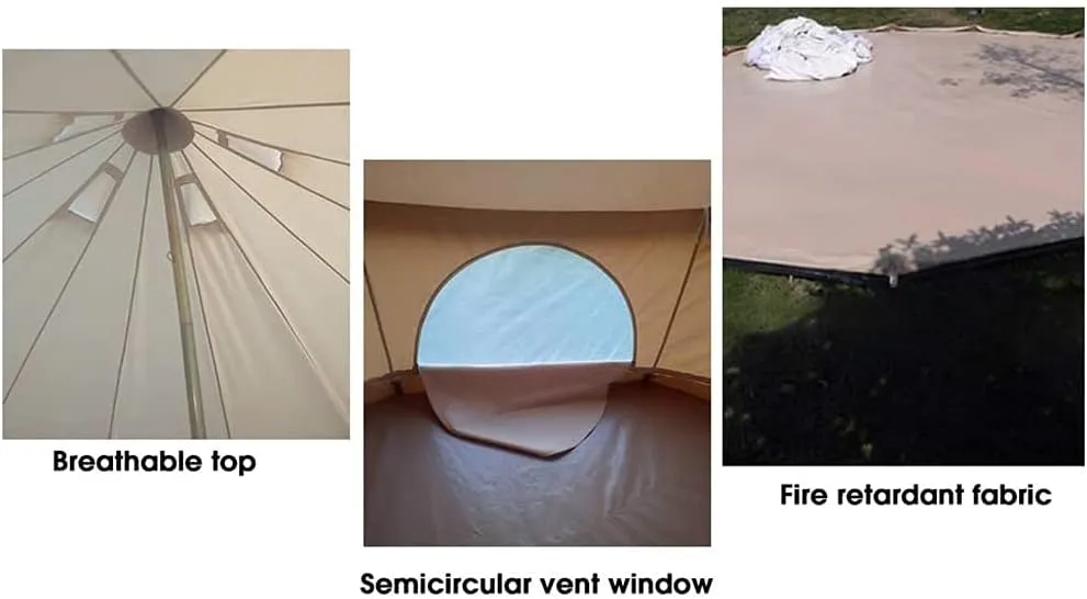 Tent Bell Tent Indian diameter 3M/4M/5M/6M Cotton Canvas Large family tents 4 Seasons outdoor yurt Bell Tent Glamping for Camping