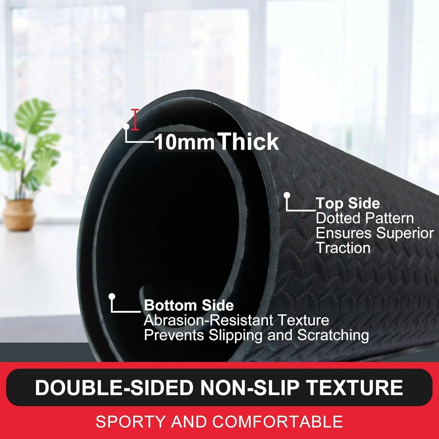The 10mm high-density foam is a perfect combination of stability and cushioning.