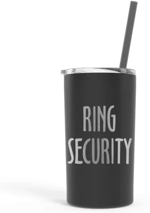 The Crafty Engineer Ring Bearer Security Tumbler With Straw - Unique Proposal Gift - Ideal Wedding Gift for Little Boys - Ring Security (Engraved)