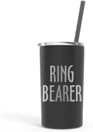 The Crafty Engineer Ring Bearer Tumbler with Straw - Unique Proposal Gift Boys - (Ring Bearer (Engraved))
