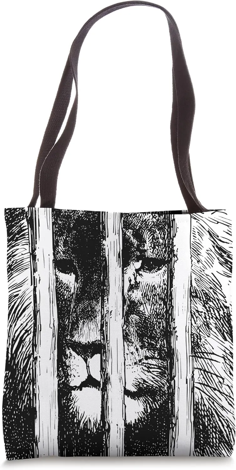 The Lion illustration in Don Quixote by Gustave Dore Tote Bag