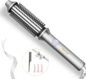 Thermal Brush, Avvnee Curling Iron for Easy Hair Styling, 1.26 Inch Hot Curling Wand, 30s Fast Heating Hested Round Brush for Long Hair