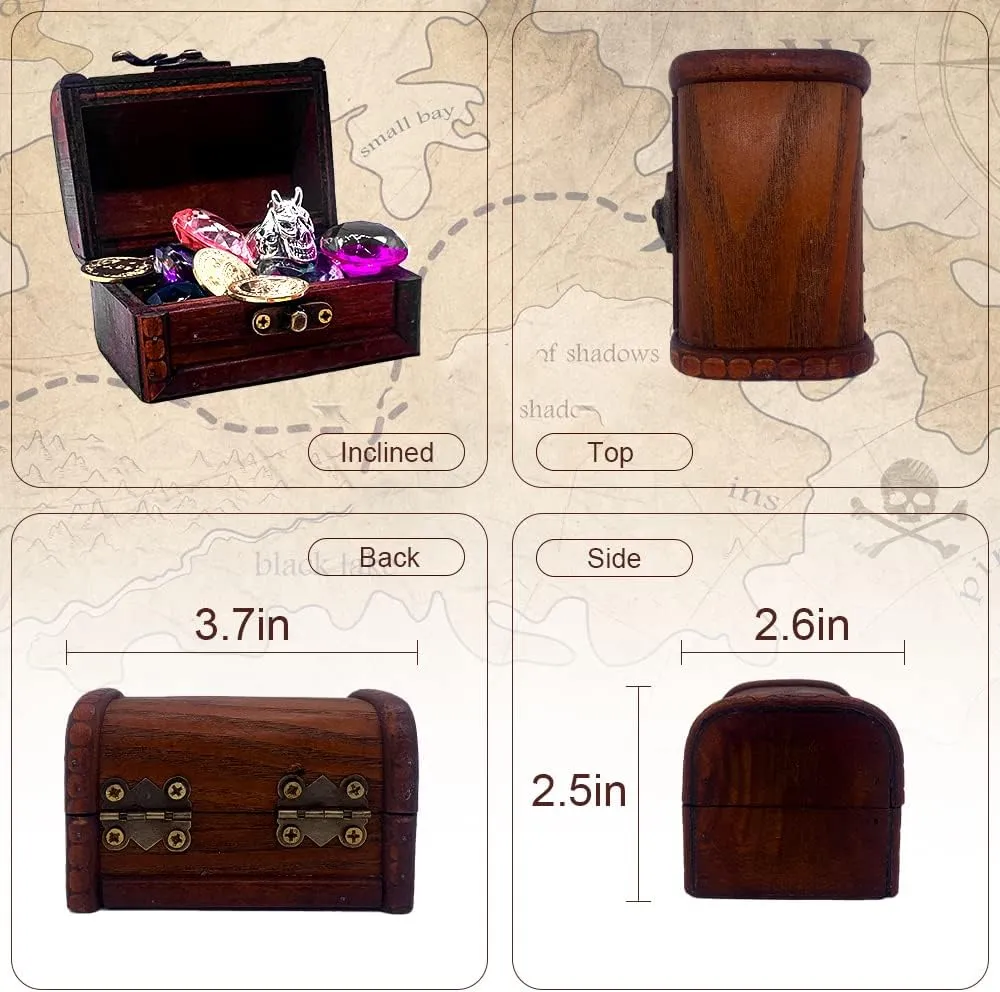 Tiiano Treasure Chest with 10 Colorful Diamonds, Decision Coins and Pirate Coins, Ideal Pool Toy Set for Summer Swimming and Diving Fun