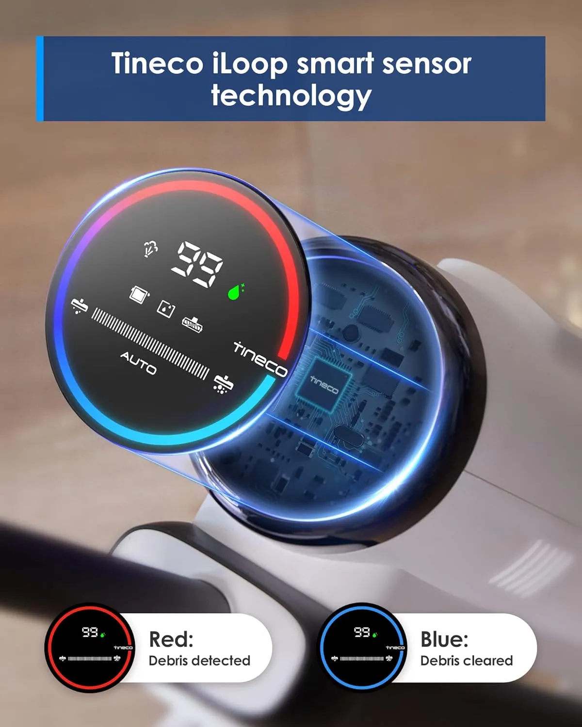 Tineco Floor ONE S5 Steam Corded Wet Dry Vacuum All-in-one, Hardwood Floor Cleaner Great for Sticky Messes, Smart Steam Mop for Hard Floors with Digital Display and Long Run Time