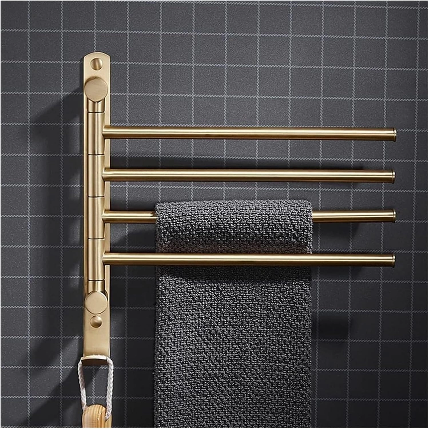 TiStm Towel Racks Bath Towel Rail Bathroom Accessories Set, Brass Towel Bar, Bath Towel Holder, Wall-Mounted All Copper Towel Rail, Slippers Towel, Cap Hook