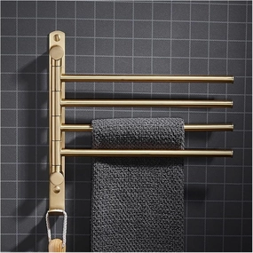 TiStm Towel Racks Bath Towel Rail Bathroom Accessories Set, Brass Towel Bar, Bath Towel Holder, Wall-Mounted All Copper Towel Rail, Slippers Towel, Cap Hook