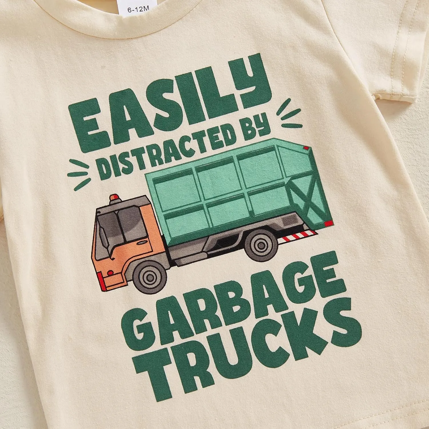 Toddler Baby Boy Garbage Truck Short Sleeve T-Shirt Tops Shorts Set Trash Day Truck Driver Outfit 2Pcs Summer Clothes