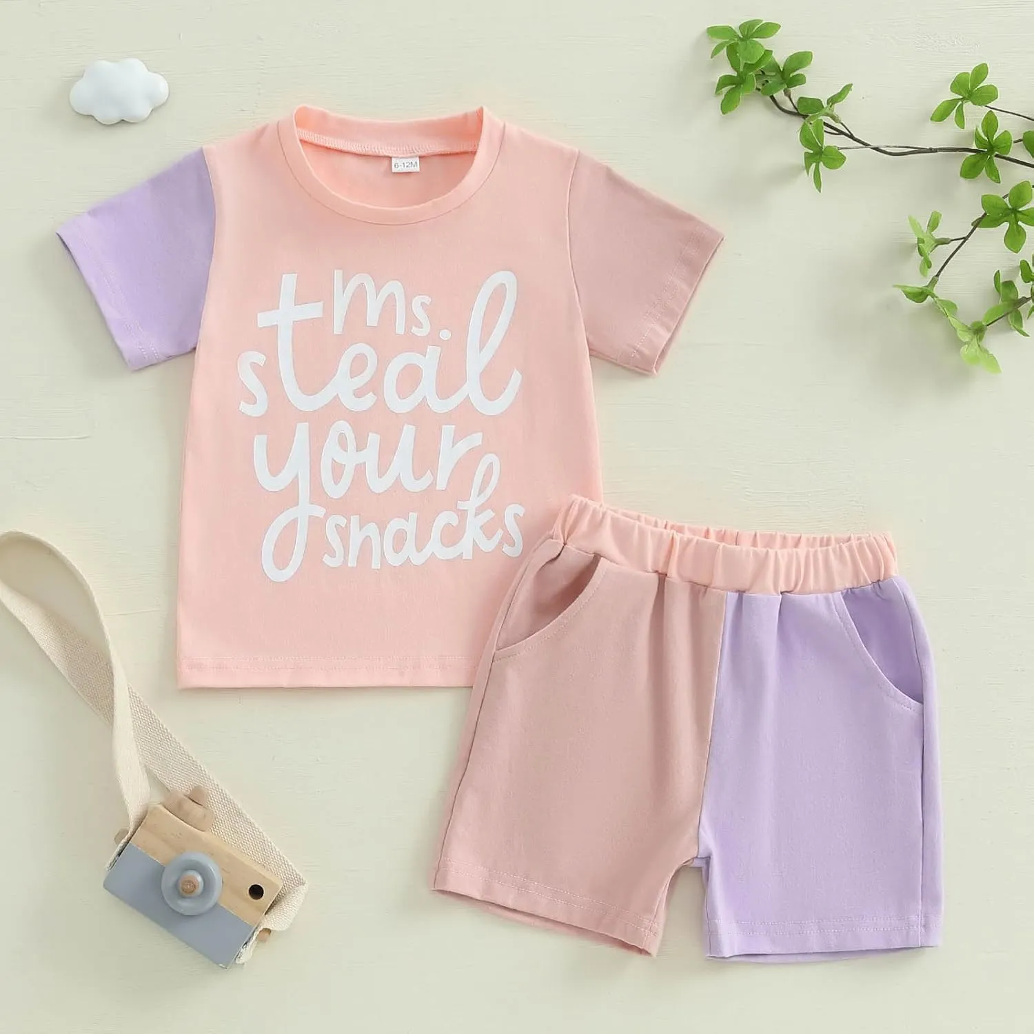 Toddler Baby Girls Summer Clothes Letter Short Sleeve T-shirt Top Shorts Sets Cute Newborn Infant Outfits 6M-3T
