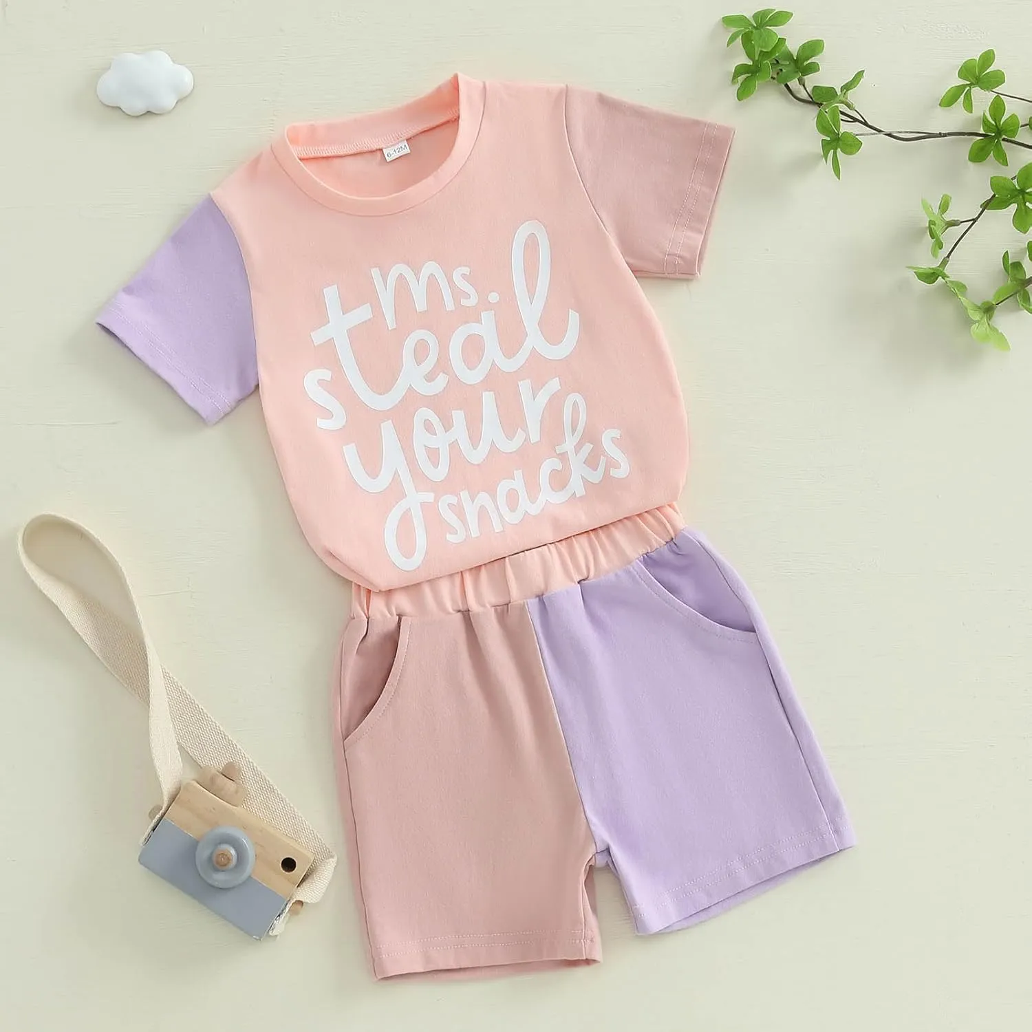 Toddler Baby Girls Summer Clothes Letter Short Sleeve T-shirt Top Shorts Sets Cute Newborn Infant Outfits 6M-3T