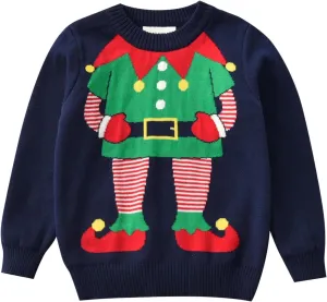 Toddler Infant Baby Boy Girl Christmas Knit Sweater Long Sleeve Crewneck Pullover Jumper Cute Xmas New Year Clothes