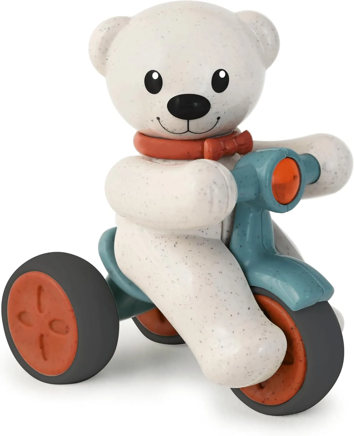 Tolo Push and Go Teddy | Interactive Toddler Toy | Press Head to Activate Movement | Clicking Turning Head and Rattling Sound | Develops Dexterity, Coordination | 12  Months