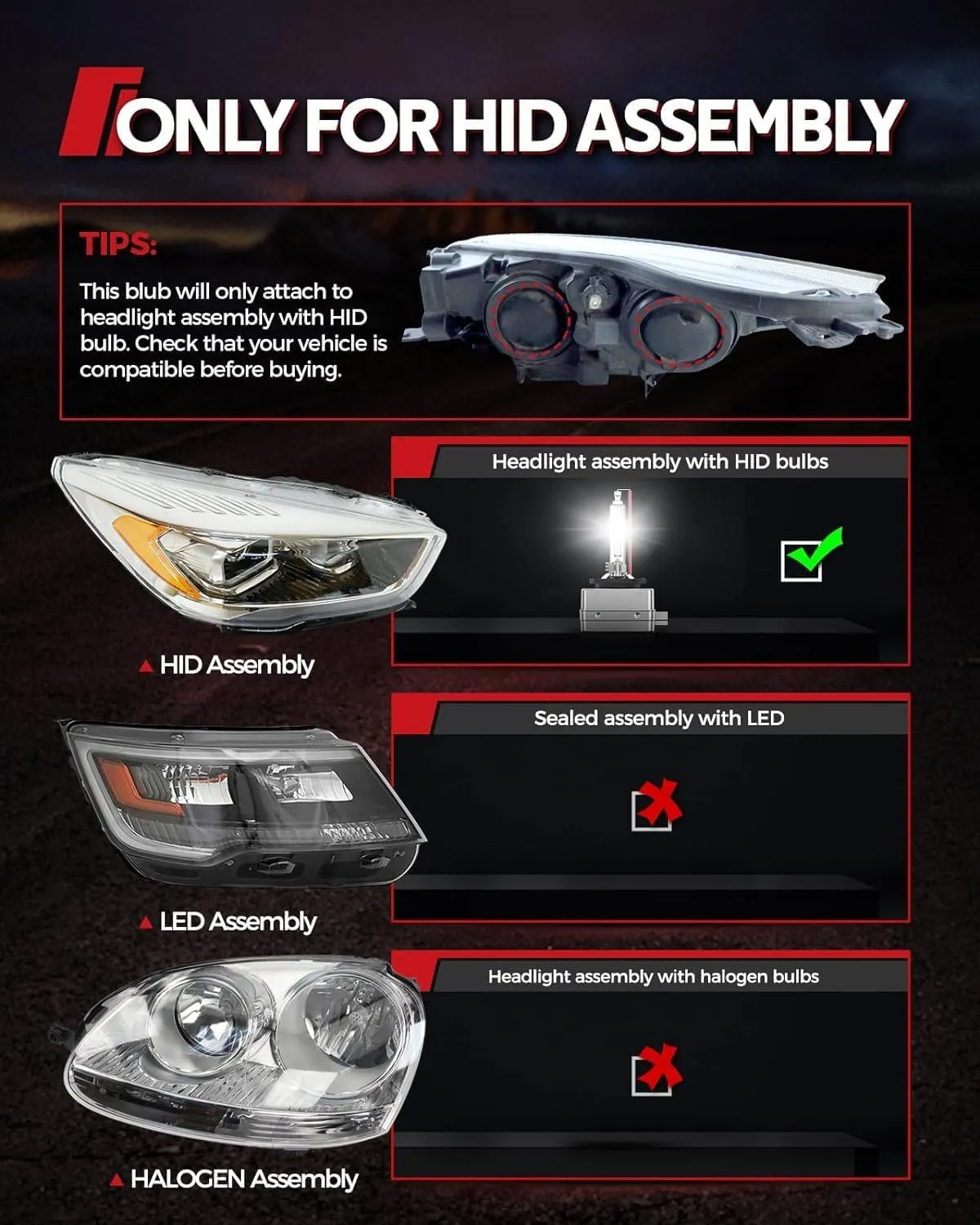 Torchbeam D3S HID Bulbs, 6000K Cool White, 35W 66340 42403 42302 (42403C1) Replace HID Xenon Bulbs, (Not fit Halogen Assembly), Pack of 2