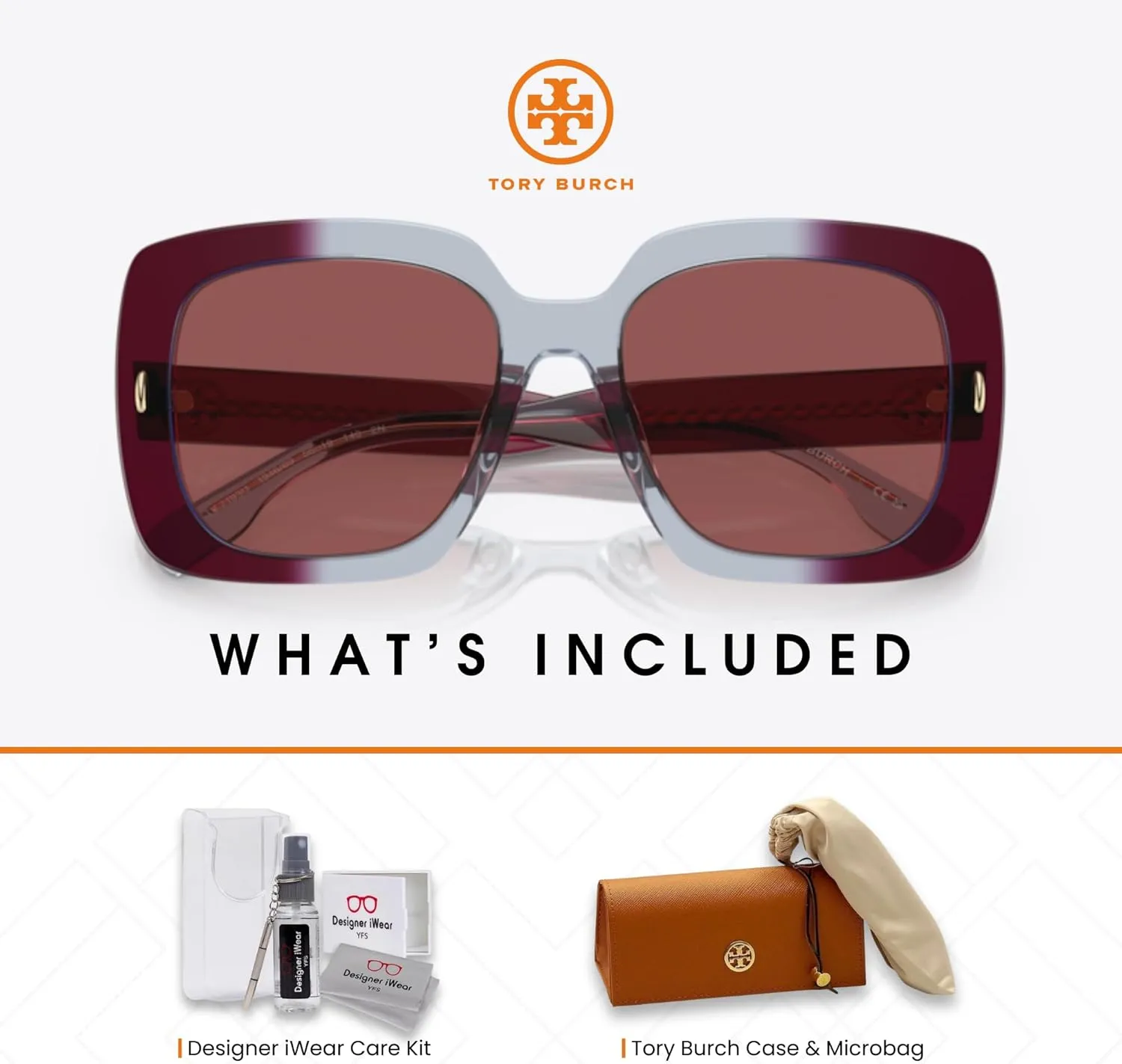 Tory Burch TY7193U Square Sunglasses for Women   BUNDLE With Designer iWear Complimentary Eyewear Kit