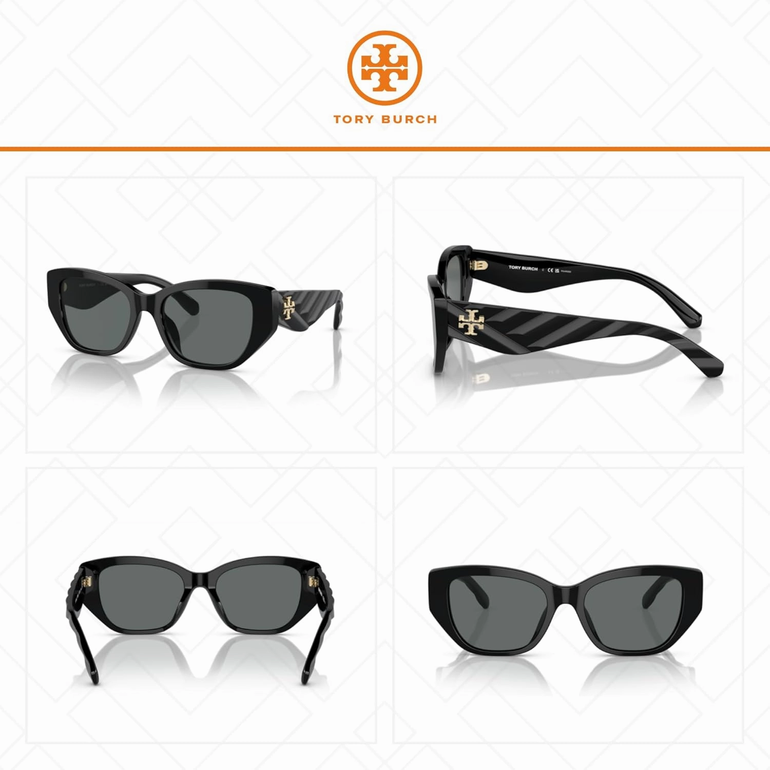 Tory Burch TY7196U Rectangular Sunglasses for Women   BUNDLE With Designer iWear Complimentary Eyewear Kit