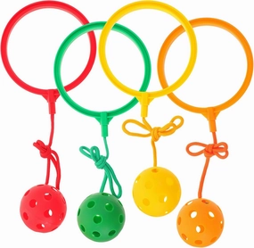 TOYANDONA 4 Pcs Kids Ankle Skip Ball, Jumping Colorful Sports, Fitness Fat Burning Jump Rope Game for Boy and Girl
