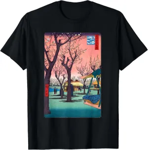 Traditional Japanese Cherry Blossom Woodblock Ukiyo-e Art T-Shirt