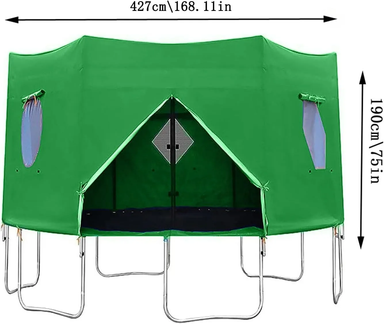 Trampoline Tent, 2025 New Upgrade Outdoor Tent, Trampoline Cover with Rainproof Tent and Sunshade Outdoor Protective Fabric for Jumping, Trampoline Sun Protection, 6FT/8FT/10FT/12FT/14FT