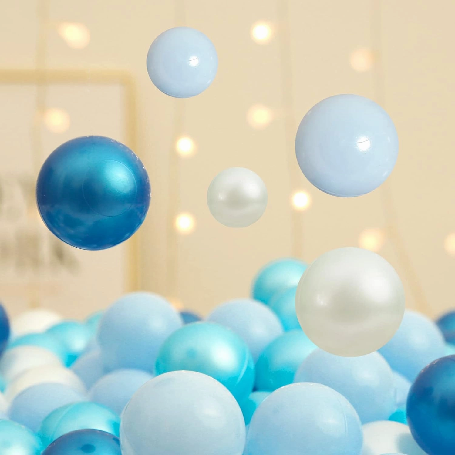 TRENDPLAY Plastic Balls for Ball Pits, Pack of 100 Hollow Balls, Perfect for Toddler Baby Pools,Party Decoration, 2.2 Inch 2.4 Inch 2.75 Inch